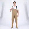 Macacão impermeável, conjunto de chuva de meio corpo, calça de chuva com botas de chuva, calça de pesca de couro, conjunto de pesca masculino de corpo inteiro, design espessado para pesca em reservatório