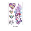 Tatuaje de Unicornio con Purpurina Nueva Serie Morada de Dibujos Animados Lindo y Soñador Pequeño Pony Tatuaje Temporal Desechable