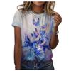 2024 Europeu e Americano ebay Nova Gola Redonda Impressão 3D Manga Curta Pulôver Solto Feminino plus size Camiseta de Manga Curta