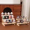 Expositor de Caja Ciega de Escalera de Madera Maciza para Figuras, Coleccionables, Juguetes y Joyería
