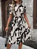 Vestido Feminino Midi Estampado de Plantas Envolvente Novo Primavera Verão Outono Amazon Aliexpress 2025