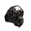 Anillo de Dedo Índice Personalizado Estilo Punk Calavera Resistente Estilo Europeo y Americano, Anillo Abierto Ajustable de Vid de Rosa Vintage