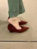 Zapatos de tacón alto estilo francés, zapatos negros de nicho para mujer, nuevo modelo primavera 2026, tacón de cuña, elegantes zapatos de punta para ir al trabajo de socialité