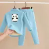 Conjunto de Ropa Interior Térmica para Niños con Forro Polar y Terciopelo Alemán Espesado Ropa de Casa Ropa de Otoño para Bebé y Pantalones Pijamas para Niños y Niñas