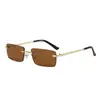 Gafas de Sol para Mujer Estilo Nuevo, Moda Europea y Americana, Lentes Metálicos Sin Marco Personalizados, Estilo Celebridad de Internet, Gafas de Sol para Sombrear en Fotografía Callejera