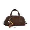 Bolso de hombro retro de gamuza transfronterizo, nuevo estilo otoño/invierno, bolso tipo bowling simple y ligero, bolso de hombro para mujer