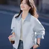 Chaqueta de Mezclilla Casual Holgada Talla Extra con Solapa para Mujer Corta Adelgazante Versátil Amarillo Azul Otro Temperamento Algodón Elegante