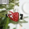 Navidad Transfronteriza Lata Danesa Metal Árbol de Navidad Pintado a Mano Adornos Atmósfera Navideña Pequeño Tambor Navideño Adornos de Regalo
