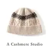 Otoño e Invierno Exterior Cálido Versátil Casual Rayas Bloques de Color Tejido Jacquard para Mujer Gorro de Lana Engrosado Moda