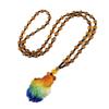 Cadena para suéter de cristal de vidrio de tres colores Guanyin Buda hombres y mujeres valientes cuatro estaciones Joker color collar venta al por mayor fábrica ventas directas