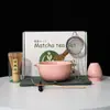 Juego de Té Matcha Cerámico de Alta Calidad Estilo Japonés Transfronterizo Tazón Sencillo con Pico Tazón Rosa para Matcha con Pico Juego
