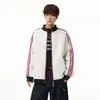 Chaqueta Deportiva Americana de Tres Rayas Otoñal Estilo Universitario Sudadera con Raya de Gofre para Hombres y Mujeres Cuello Alto Chaqueta Casual de Moda