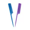 Pente de cauda fina para franja, plástico colorido, especializado para maquiadores e cabeleireiros, pente de cabeleireiro de dentes finos com cabo longo, atacado