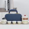 Juego de Té Portátil para Viaje Traje para Exteriores Carpa de Camping Fabricante de Té Kung Fu Una Tetera Cuatro Tazas Taza Rápida para Invitados Regalo de Negocios