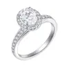 Anillo Corazón de Plata de Ley S925 con Circonita Transfronterizo Europeo y Americano Anillo de Plata de Ley de Gama Alta Nicho Fila de Anillos de Plata Trenzada con Diamantes