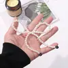 Piezas redondas de lujo ligero, lazo de perlas grande, accesorios para el cabello trenzados con cuentas, hechos a mano, lote de materiales para pendientes