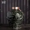 Jarra de Vino de Cerámica Jingdezhen Sellada para el Hogar Xizang 5/5kg Patrón de Dragón Tallado Retro Botella de Vino Vacía Jarra de Vino