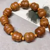 Pulseira de Cabaceira Esculpida com Caroço de Pêssego Natural, Pulseira Artesanal, Transmissão ao Vivo, Suprimento para Barraca de Rua