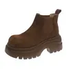 Botas Martin de tamaño pequeño, suela gruesa, ligeras, que aumentan la altura, para mujer, nueva colección otoño/invierno 2026, estilo retro, botas de punta ancha, botines de moda, modernos