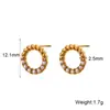 Pendientes de Acero Inoxidable con Círculo Retorcido, Pendientes Semi-Montados para Mujer, Moda Ins Europea y Americana, Simples, de Nicho, Lujo Accesible, Joyería