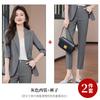 Alta Moda Primavera Verano Otoño Gris Manga Siete Puntos Chaqueta con Cuello de Traje Pequeño Pantalón para Mujer Traje de Dos Piezas Elegante para Ir al Trabajo