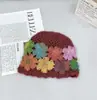 Gorro de Lana Tejido a Crochet Hecho a Mano de Doble Capa Estilo Bosque Otoño Temprano 25 Años Multicolor para Mujer, Gorro de Punto de Moda