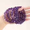Pulsera de Frijol de Azúcar de Amatista Natural para Mujer, Estilo de Lujo Ligero, Pulsera de Cristal Cubo de Azúcar, Joyería al por Mayor para Regalo de Vacaciones
