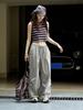 Lou Fu Verano Nuevo Corea del Sur Ins Estilo Callejero Pantalones Casuales de Pierna Ancha Sueltos de Pierna Ancha Pantalones Casuales Ajustados para Mujer