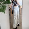 Jeans Rosa Sujo Feminino Roupa Exterior Emagrecedora 2025 Primavera Casual Calça Reta de Cintura Alta Nova Estilo Western
