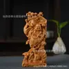 Talla de Madera de Ciprés Estatua del Buda Maitreya Buda de Panza Grande Riendo Regalo Artesanía Regalo Adornos de Personajes Artesanías para Decoración del Hogar