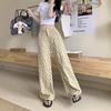 Pantalones vaqueros de cintura alta con estampado de estilo vintage de Hong Kong para mujer, pantalones holgados y adelgazantes que combinan con todo.