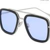 Gafas de Sol de Moda Europeas y Americanas para Hombres y Mujeres, Gafas de Sol de Montura Cuadrada, Gafas Iron Man del Mismo Estilo de Celebridad de Internet, Gafas de Sol Retro