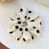 Scrunchie de bolinhas Dongdaemun coreano, elástico de lenço quadrado para cabelo, acessório de cabelo elegante, corda para rabo de cavalo, ornamento de cabelo para mulheres