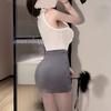 Lencería Sexy con Encaje Estilo Secretaria Ropa de Noche, Vestido Bodycon para Mujer Set de Uniforme para Juego de Roles