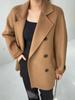 Abrigo de Doble Cara de Seda y Cachemira para Mujer Max Home Sella Estilo Corto 801 Lana Abrigo de Lana de Longitud Media Solapa Grande