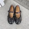 Primer Encuentro Temporada Dulce y Elegante~2026 Nuevo Estilo Plisado Estilo Ballet Zapatos Mary Jane para Mujer con Lazo Planos Ultra Suaves