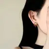 Brincos de Fogos de Artifício Esmaltados Vermelhos para Mulheres, Novos Brincos de Design Único de Nicho, Luxo Leve, High-End, Joia de Orelha Elegante