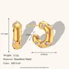 Pendientes irregulares retro de circonita en forma de C, gruesos, de acero inoxidable, chapados en oro, para mujer, de gran oferta transfronteriza europea y americana.
