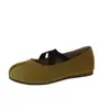 Estilo Novo de Verão 2026 Sapatilhas de Ballet com Tira Cruzada e Solado Macio com Saia, Sapatos Mary Jane Retro Francês com Biqueira Dividida para Mulheres