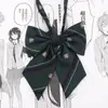 Colección de Pajaritas RayadasPajarita JK Sin Corbata Plana con Plumas Estilo Japonés Camisa de Uniforme Escolar Estilo Estudiante