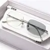 Gafas para Miopía que Cambian de Color, Anti Luz Azul, Lentes Planos, Unisex, Alta Calidad, Sin Montura, Monturas de Gafas Ultraligeras, Gafas para Miopía