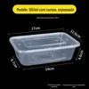 Caixa de almoço descartável transparente preta espessada Redonda Quadrada caixa de fast food tigela de embalagem caixa de embalagem para viagem refeição descartável