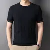 Camiseta de manga corta de seda de hielo para hombre, verano, fina, hueca, transpirable, top de media manga, holgada, de malla, secado rápido, camiseta deportiva