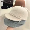 Sombrero Ecuestre de Lana Japonés Simple de Gama Alta para Mujer Sombrero de Moda Versátil Muestra Rostro Pequeño Elegante Boina de Otoño Invierno