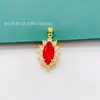Nuevo Estilo de Celebridad de Internet de Moda Gota de Agua Piedra Preciosa Brillante Versátil Lujo Ligero Temperamento Collar Colgante para Mujer Venta al por Mayor Directa