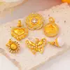 Acessórios DIY Banhados a Ouro Antigo que Preservam a Cor com Pingente de Flor de Rosa Cravejada com Diamantes, Globo Borboleta com Diamantes e Pingente Banhado a Ouro Real