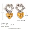 Temperamento Europeo y Americano Diseño de Nicho Pendientes de Oro Acero Inoxidable Chapado en Oro de 18K Doble Color Boca Pendientes de Árbol de Navidad para Mujer