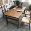 Mesa de Chá de Madeira de Ulmeiro Antiga Estilo Zen Chinês Madeira Maciça Mesa Longa Retro Mesa de Escrivaninha de Madeira Original Mesa de Jantar Mesa Multifuncional para Apartamento Pequeno