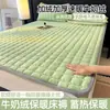 Cubierta de colchón de terciopelo de leche, ropa de cama para el hogar, colchoneta para dormir en el suelo, cubierta de cama para estudiante de dormitorio, manta de invierno, edredón