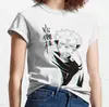 Camiseta de manga curta Manshu battle Jujutsu Kaisen masculina e feminina Gola redonda